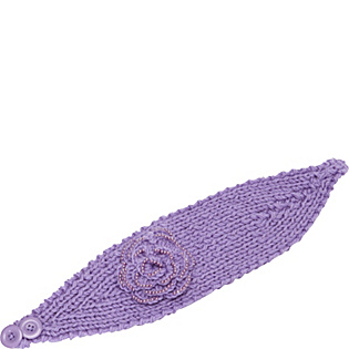 Knit Beaded Flower Head Wrap